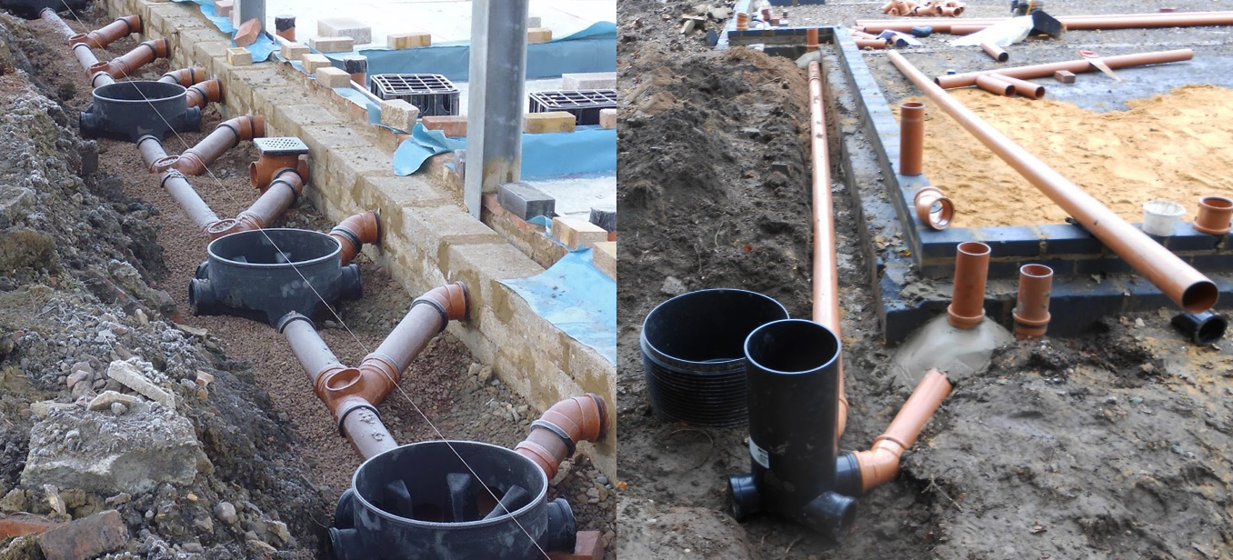 New pipe installation for a drainage system